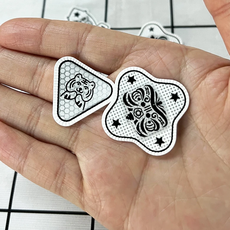 Wholesale high quality valentines 3d silicone iron on thermal logo heat transfer stickers vinyl designs for t shirts clothes