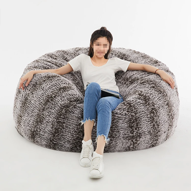 Super Soft Comfortable Fur Cover Sponge Filling Lazy Sofa Indoor Bean Bag