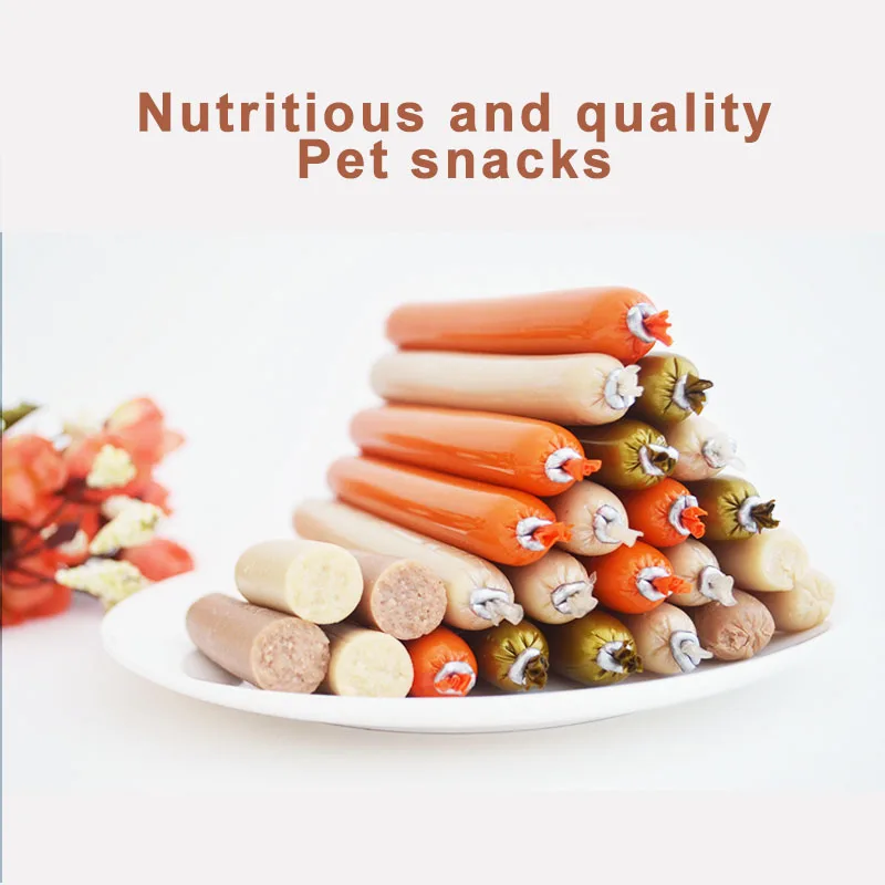 Dog Snacks Pet Ham sausage OEM Puppy Cat Snacks Teddy Kogi Training Sausages Wholesale