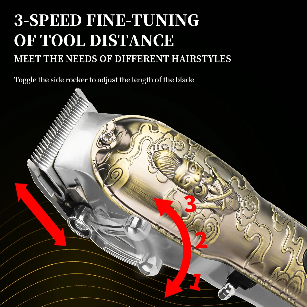 PRITECH All Metal Barber Cutting Machine Professional Mens Beard Trimmer Electric Hair Clipper