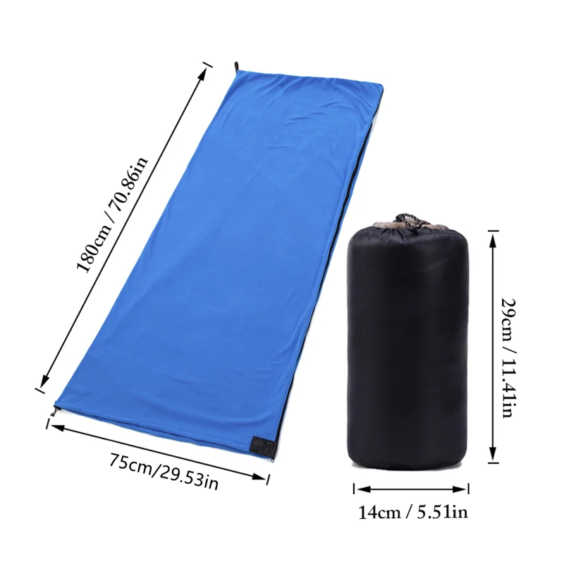Customized Single Outdoor Waterproof Warm Fleece Liner Sleeping Bag for Travel Hiking Camping Hotel