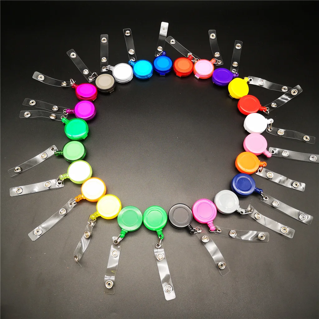 wholesale custom  cheap round yoyo pull keychain retractable name medical nurses accessories id card badge clip holder reels