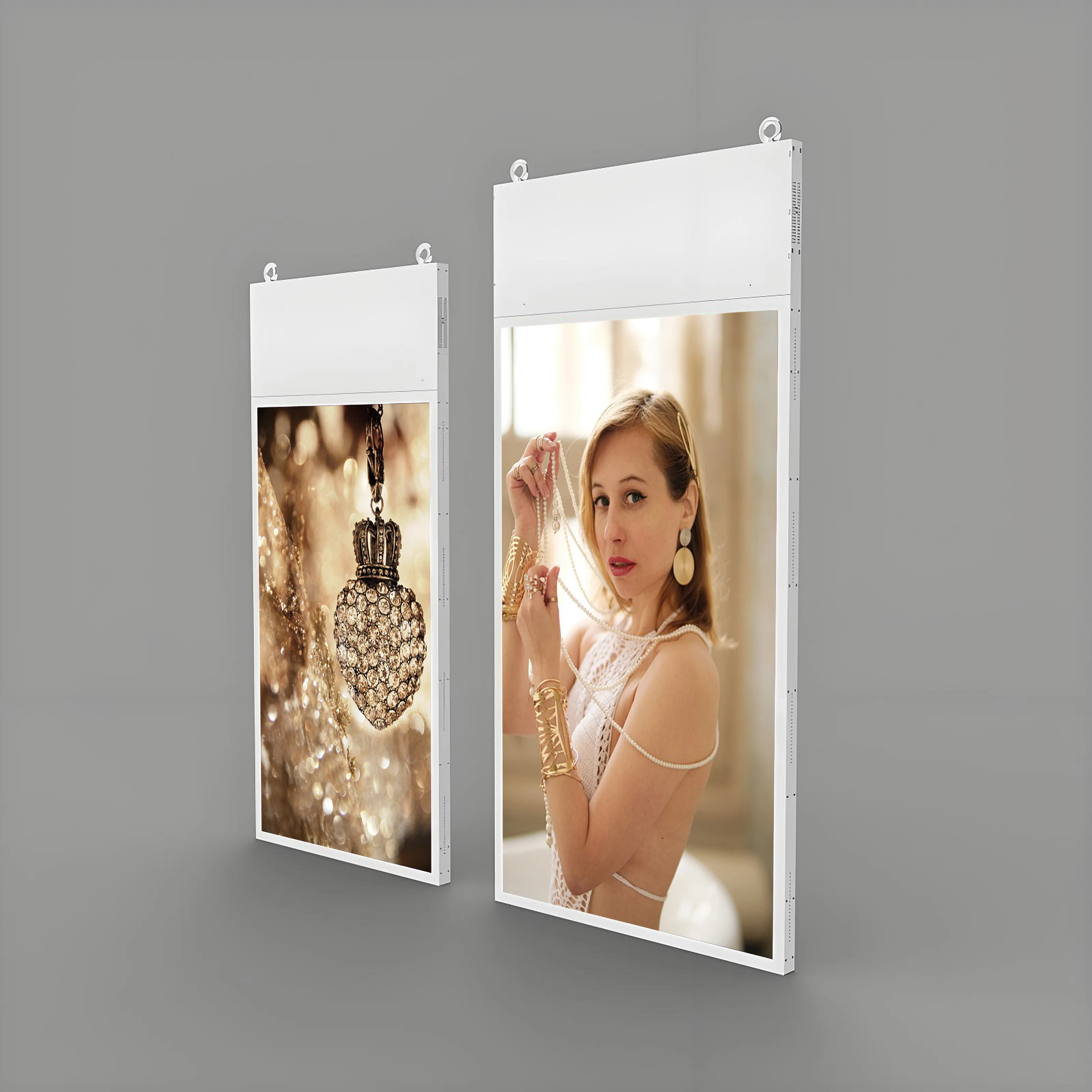 Retail 55 65 Inch Indoor High Brightness Ceiling Hanging Advertising Double Side Digital Signage Window Lcd Display Screen