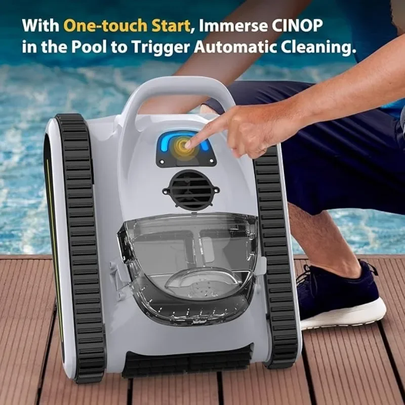 Durable Crab Cordless Robotic Pool Cleaner Wall Climbing Sonar Navigation Intelligent Route Planning 120min Battery Life