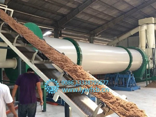 Hot Air Single Tube Sawdust Rotary Drum Dryer