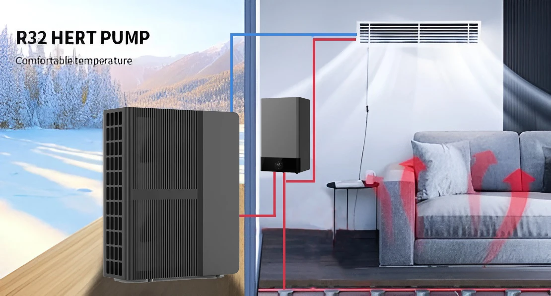 Hight quality very popular EVI DC Inverter Air to Water Heat Pump  off site snow -30Deg