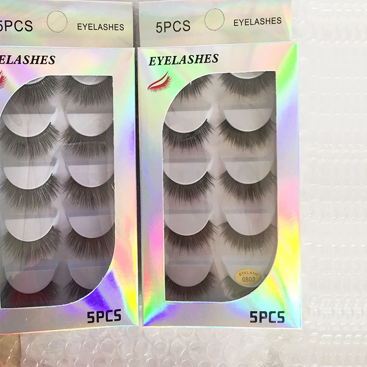
2021 new Waterproof bushy 3d Mink False eyelash extensions 5 pair Mink Eyelash 