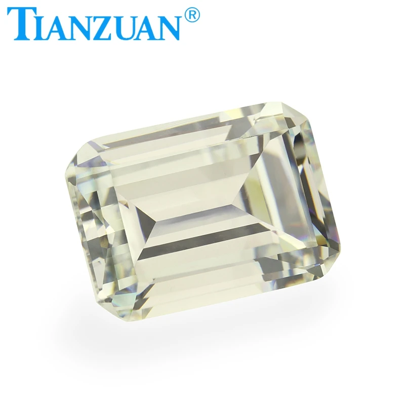 IJ yellowish white color octagon shape emerald cut Cubic Zirconia simlar the real diamond   CZ stone