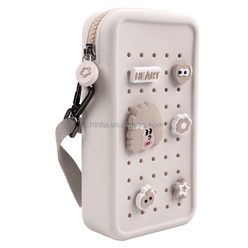 Chinfai Custom Crossbody Cell Phone Bag Made of E-co Friendly Silicone with Shoulder Belt