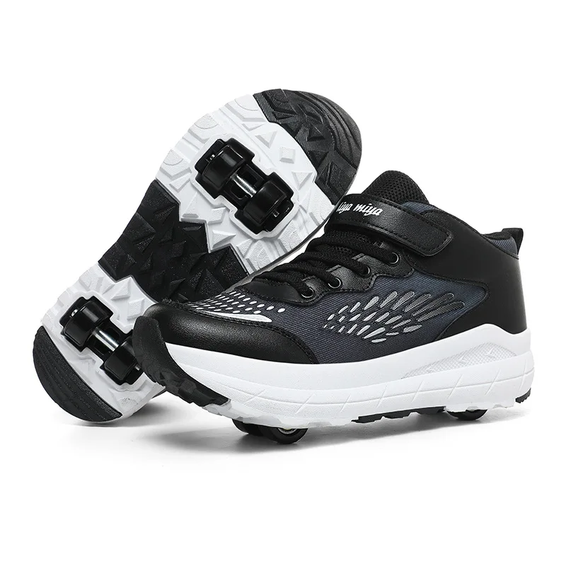 4 Wheels 16 LED Retractable Skateboarding Wheels Shoes Colorful Model Rechargeable Boys Girls Sneaker