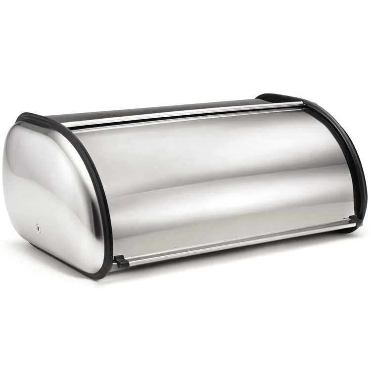 Metal Bread Box for Kitchen Decoration Bread Storage box Food Stainless Steel Container with Large Size Cover