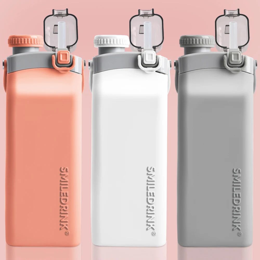 Multiple Colors  Available Silicone Water Bottle Travel Gym Sports Collapsible Water Bottle with Straw