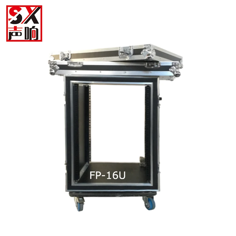 16U Pro audio shockmount amp rack case с колесами