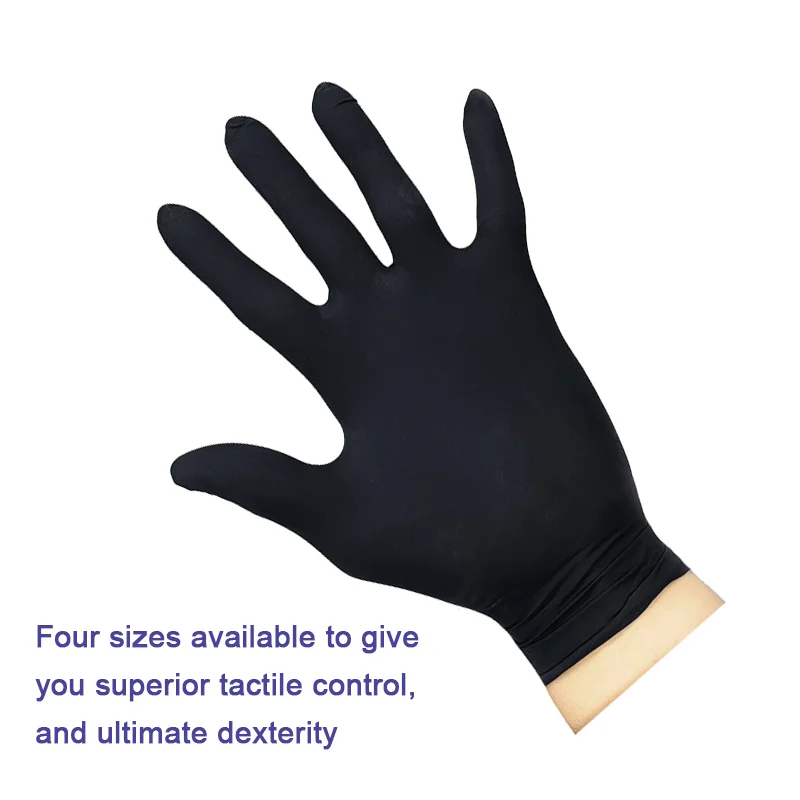 InkArt 100pcs/Box Nitrile Disposable Gloves Powder Free Tattoo PMU SMP Black Tattoo Glove