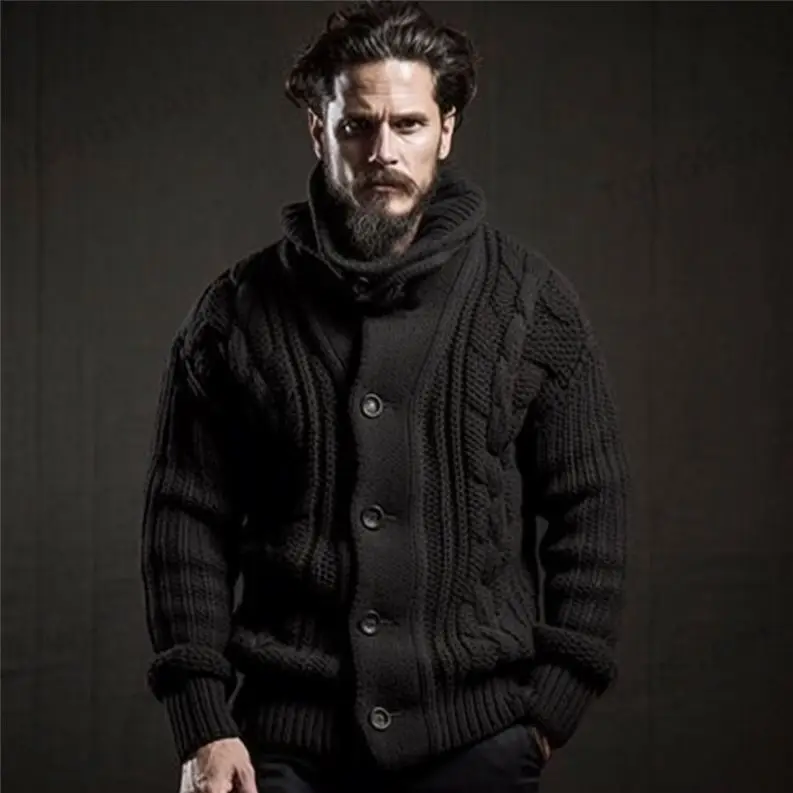 Производители одежды на заказ толстое пальто на пуговицах зимняя водолазка большого размера вязаные мужские свитера большого размера