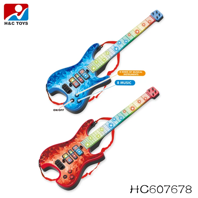 Best selling rock style toy guitar for kids with light and music
