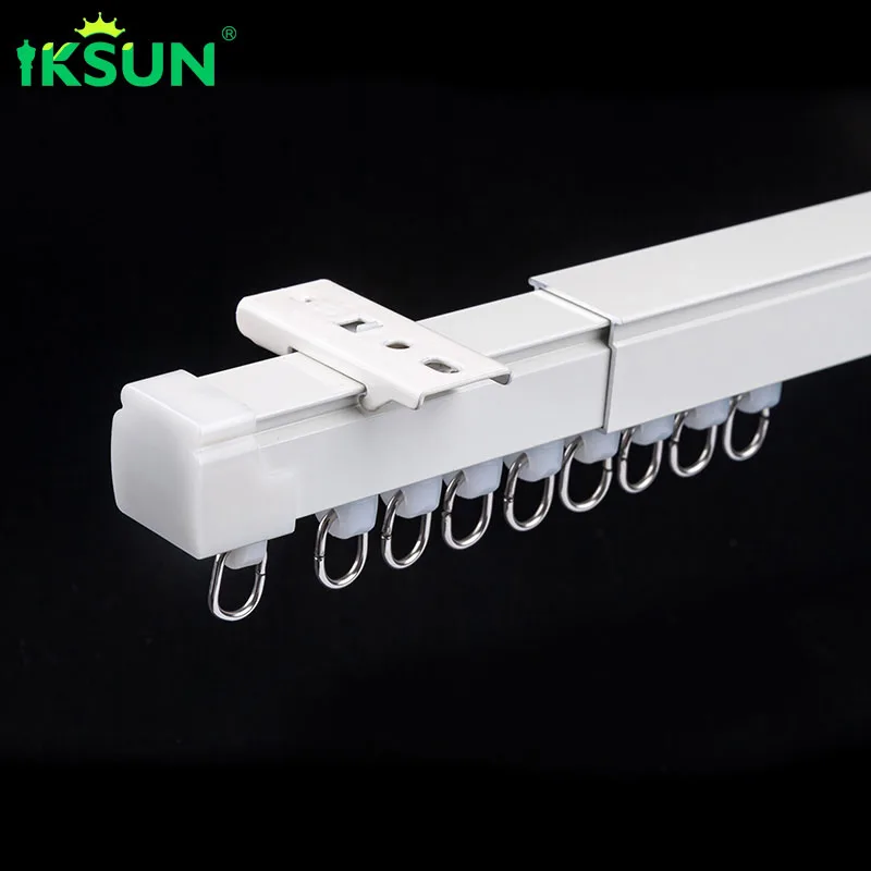 IKSUN 1 Set DIY Ceiling Curtain Rail Adjustable Extendable Curtain Poles Tracks