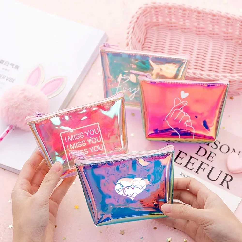 Новинка 2021, Модный водонепроницаемый прозрачный кошелек для девушек, лазерный Кошелек для монет из ПВХ для женщин