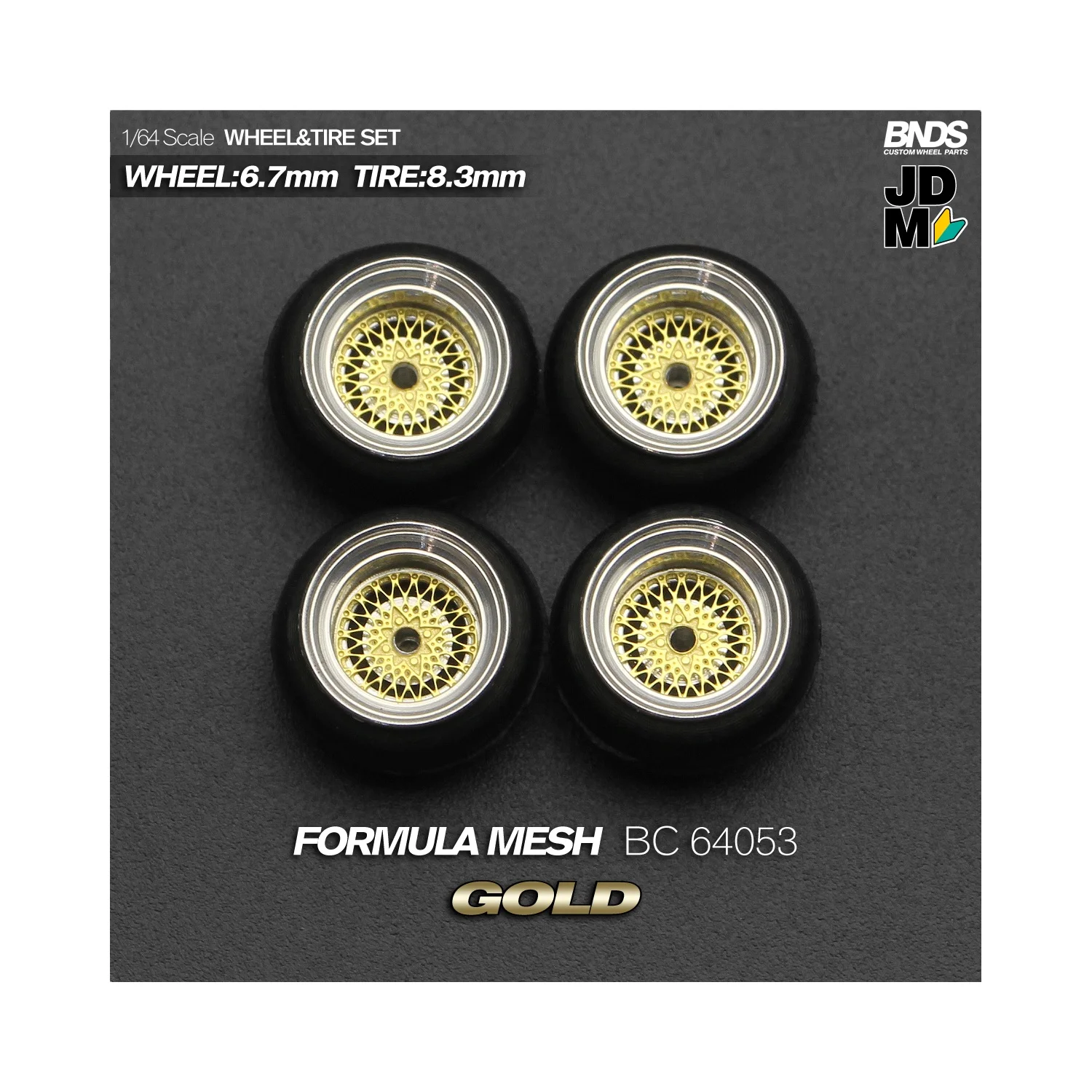 Realistic Alloy Wheels and Tires for 1/64 Diecast Model Cars - Premium Quality