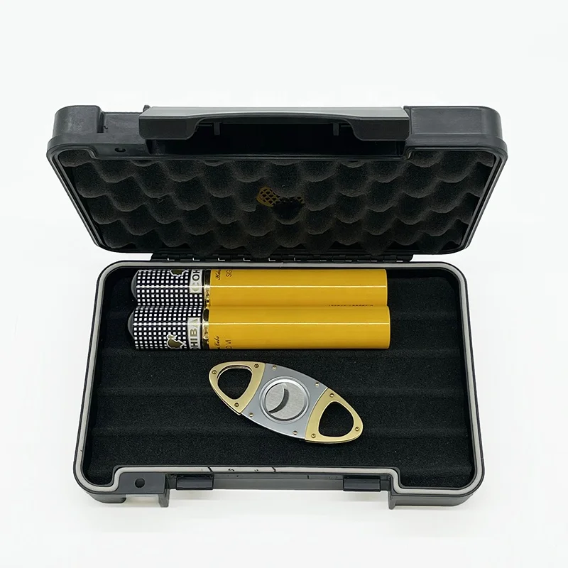 2023 New Design Waterproof Cigar Box Plastic Cigar Travel Humidor Gift Case with custom logo