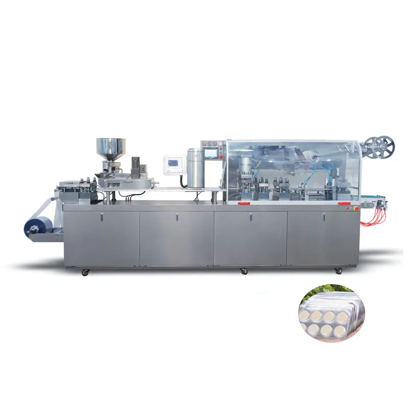 Automatic Liquid Blister Packaging Machine For Hotel Jam Olive Oil Cup Packing Blister Machine Line Video