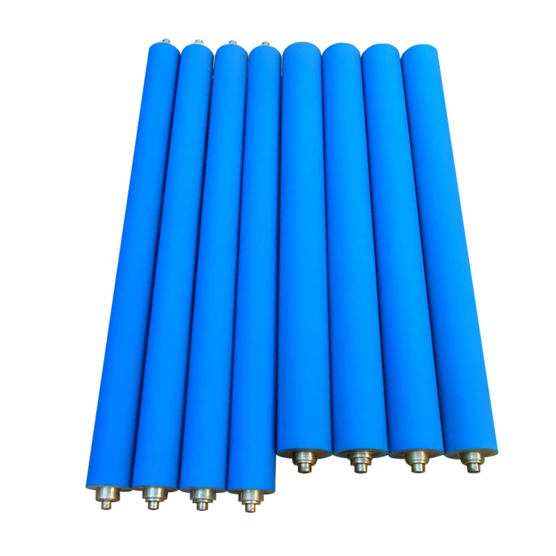 Customized wear resistant damping cushion rubber roller for industrial transportation PU coated rubber roller