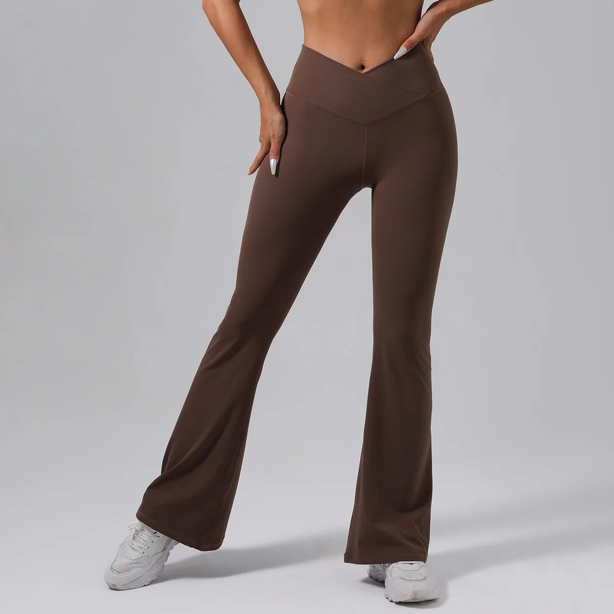 winter high waist flare gym leggings high elastic butt lifting yoga pant bell bottom squat proof fitness yoga wear