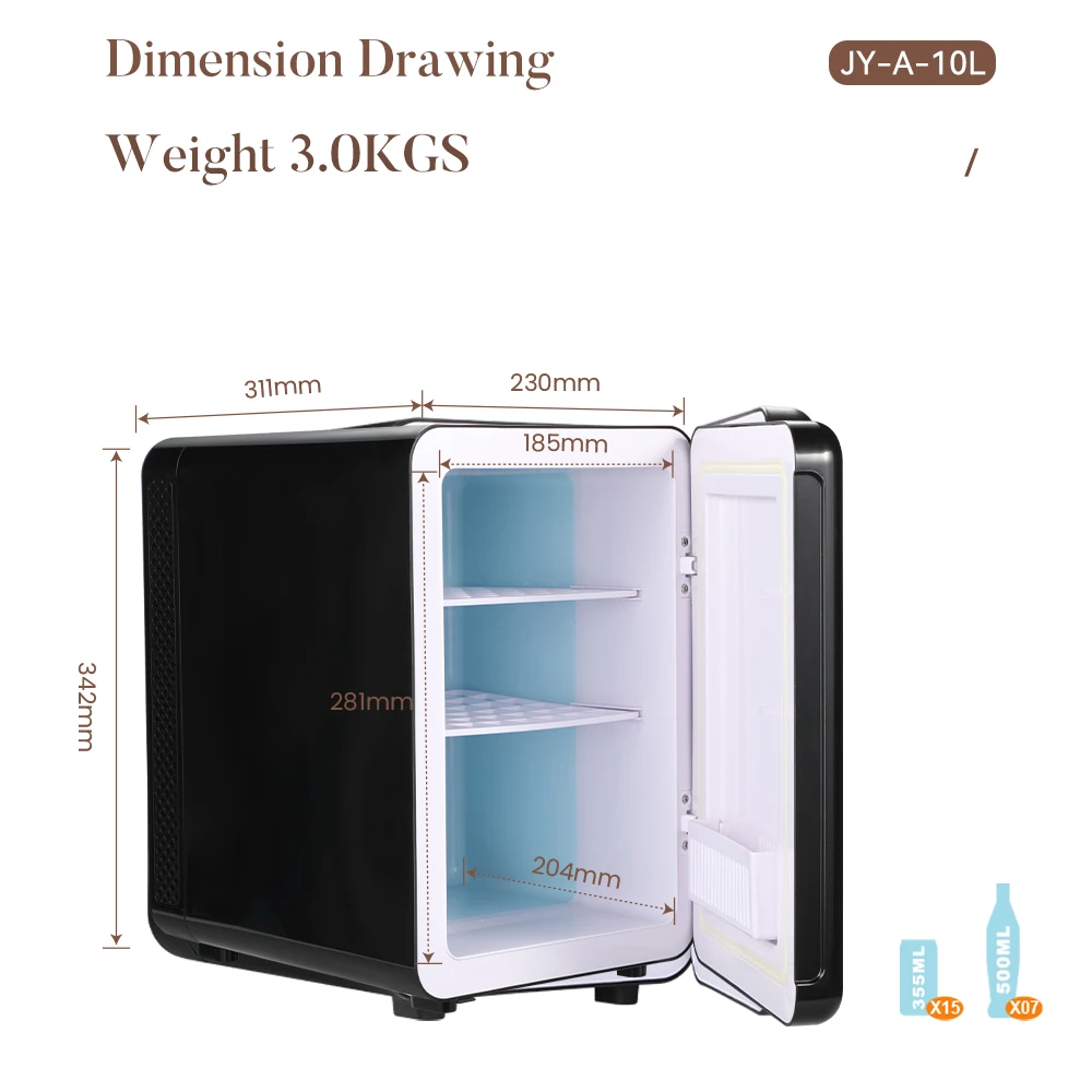 Mini Fridge 10 Liter Portable Cooler And Warmer Personal Refrigerator For Skin Care car
