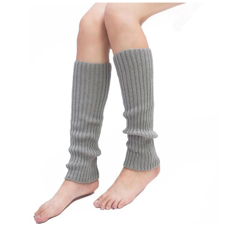 wholesale Korean style knee-socks autumn winter knitted foot leg covers adult leg sleeve plain striped leg warmer