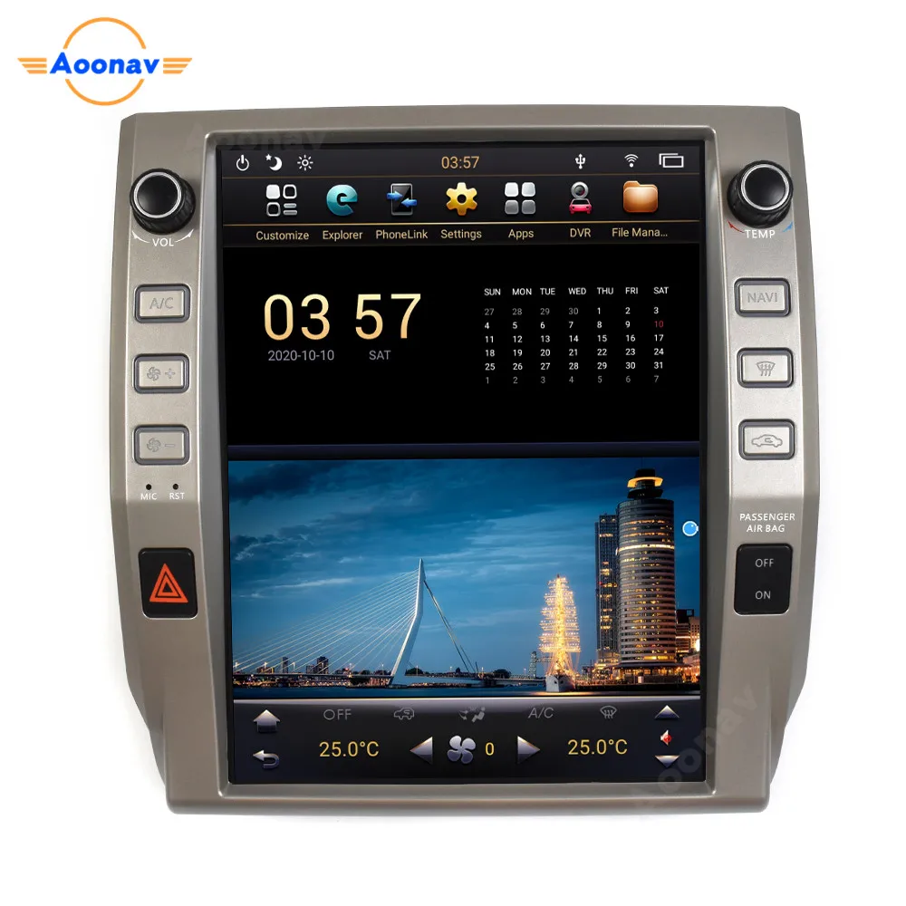 Автомагнитола PX6 2 Din вертикальный экран для Toyota Tundra 2014 2015 2016 2017 2018 2019 GPS-навигация мультимедийный плеер Tesla