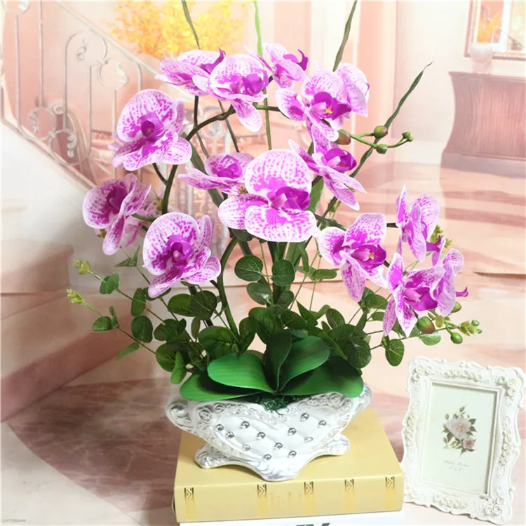 European Style Plastic Real Touch Phalaenopsis High Quality Butterfly Orchid Fresh Flower Accessories Wedding Home Party