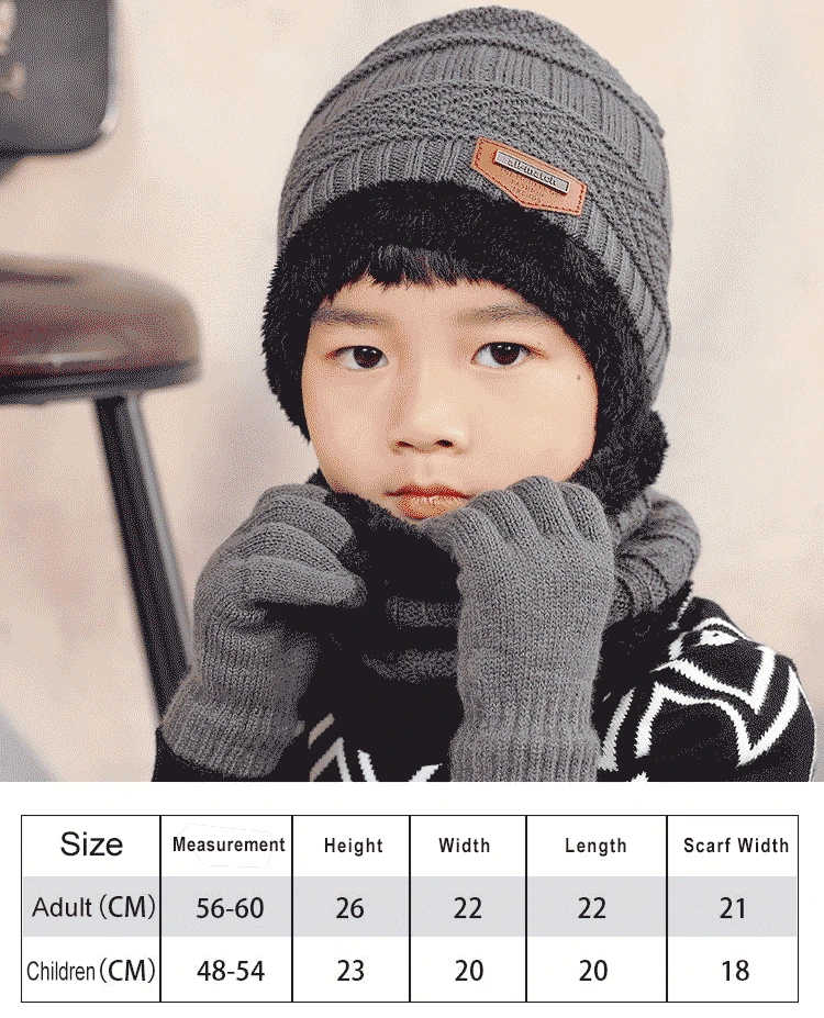 Wholesale Winter Outdoor Warm Knit Beanie Hat Cap and Scarf Gloves 3 piece Set