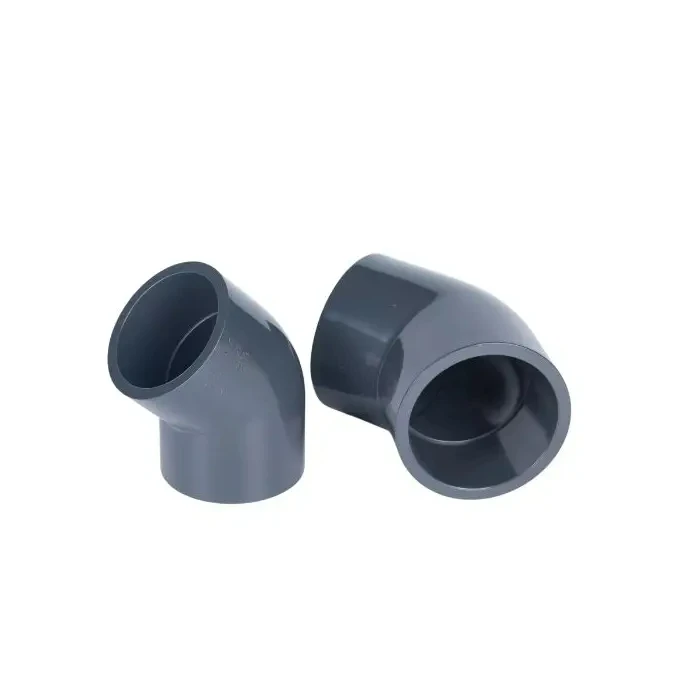 Factory direct sale Standard Gray Coupling Elbow Swivel Fitting PVC 45 Degree Elbow Fitting