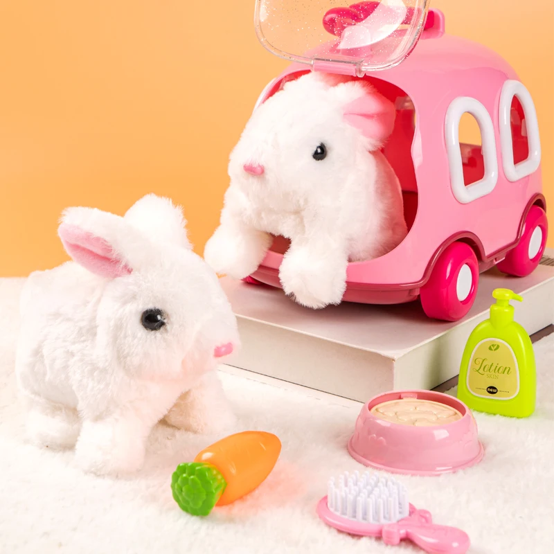 Electronic toy rabbit Robot plush toys Rabbit Can bark jump shake ears Funny stuffed animal toys For Children Birthday Gift