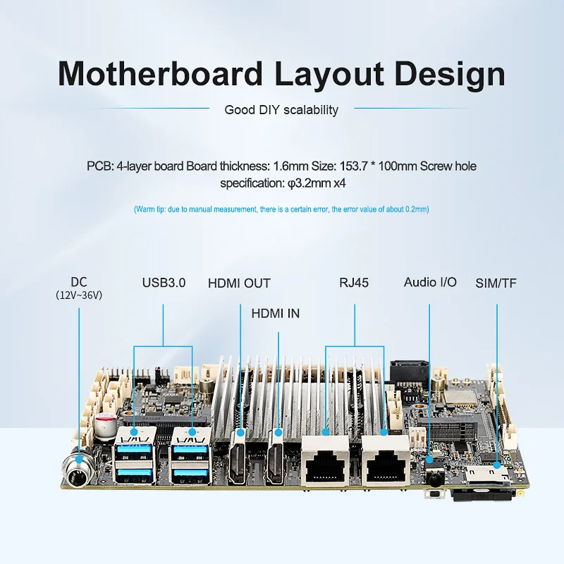 Small Size RK3588 ODM embedded Computer gigabyte Board Linux Android Industrial Motherboard with processor