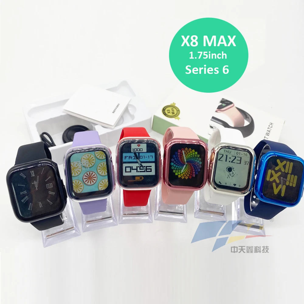  Оптовая продажа с фабрики Китай Смарт-часы X8 max pro сенсорным экраном 1 75 дюймов series6 часы
