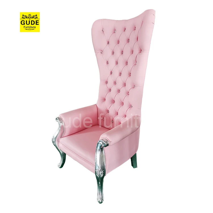 Luxury Wooden Wedding Decoration Furniture Children King Throne High Back Chairs