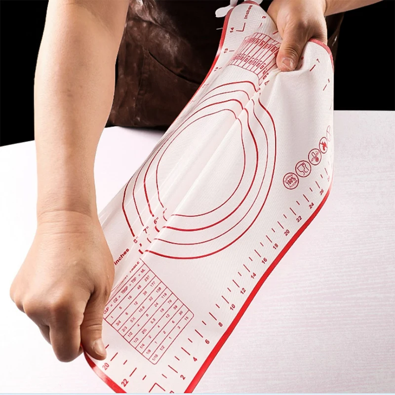 Non-slip Non-stick Silicone Baking Mat With Scale Easy to clean Rolling Dough Pad Kneading silicone knead dough pad