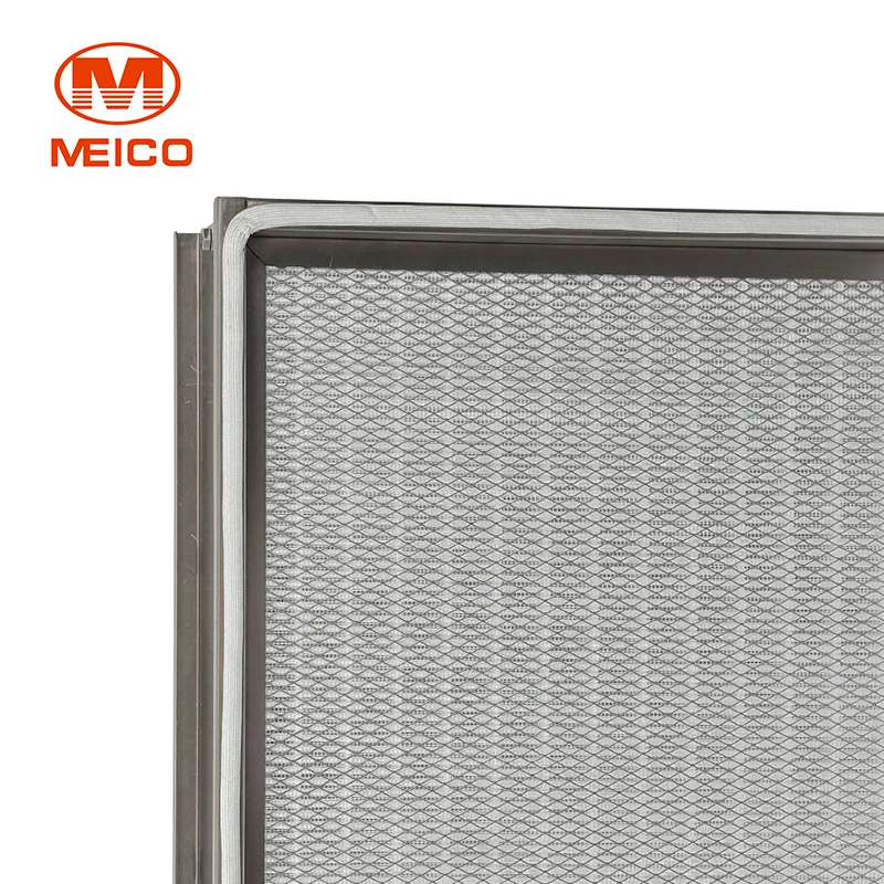 Heat Resistance Air Filter Fiberglass Filter Stainless Steel Frame Fiberglass HEPA Filter Silicon Free