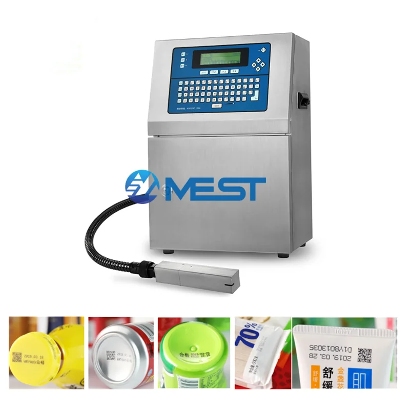 Small Characters Continuous Ink Jet Date Coding Printer Machine for Glass Plastic Metal Bottles Industrial Inkjet Printer