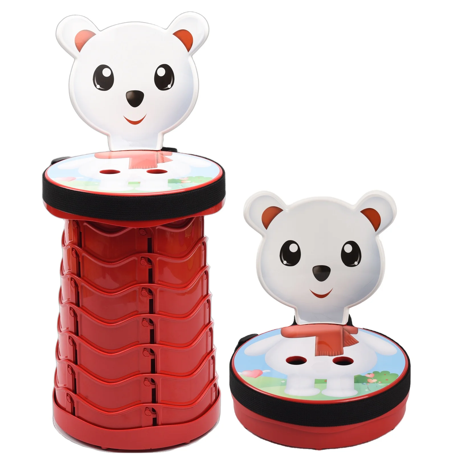 new adjustable height stool  plastic telescopic round folding stools cartoon kids  stackable wholesale