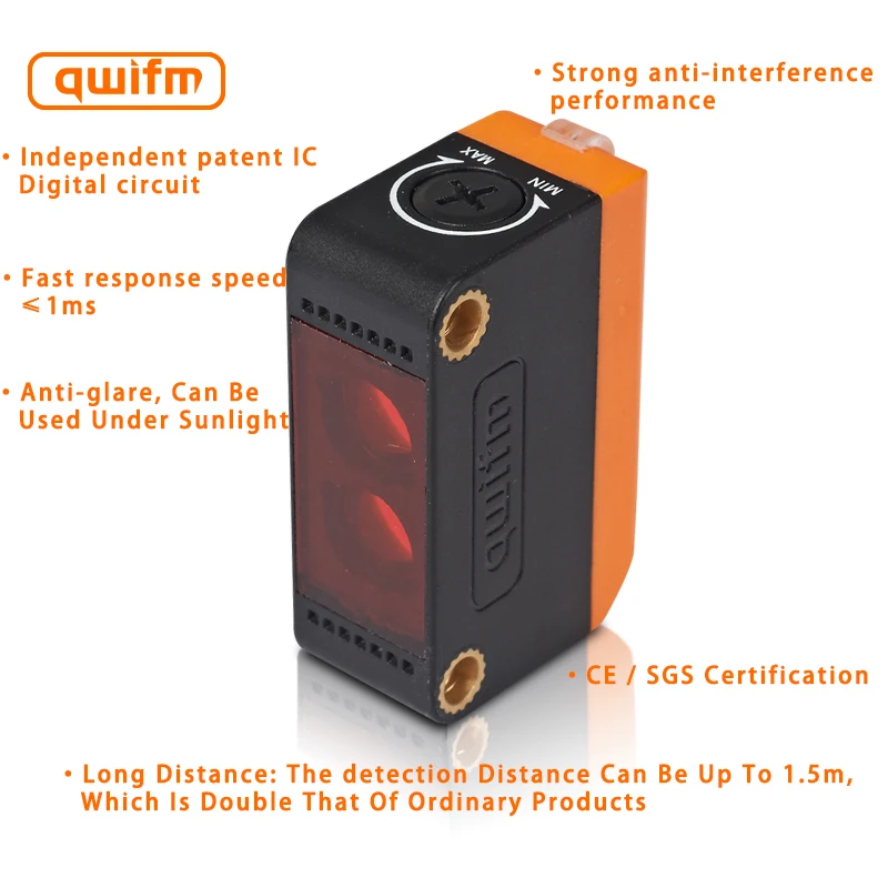 Retro Reflective Type 3M Pnp No Car Photoelectric Detector Sensor For Parking