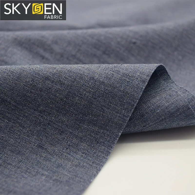 Skygen 2019 new solid color soft finish woven 110 gsm 100% cotton plain fabric by the yard