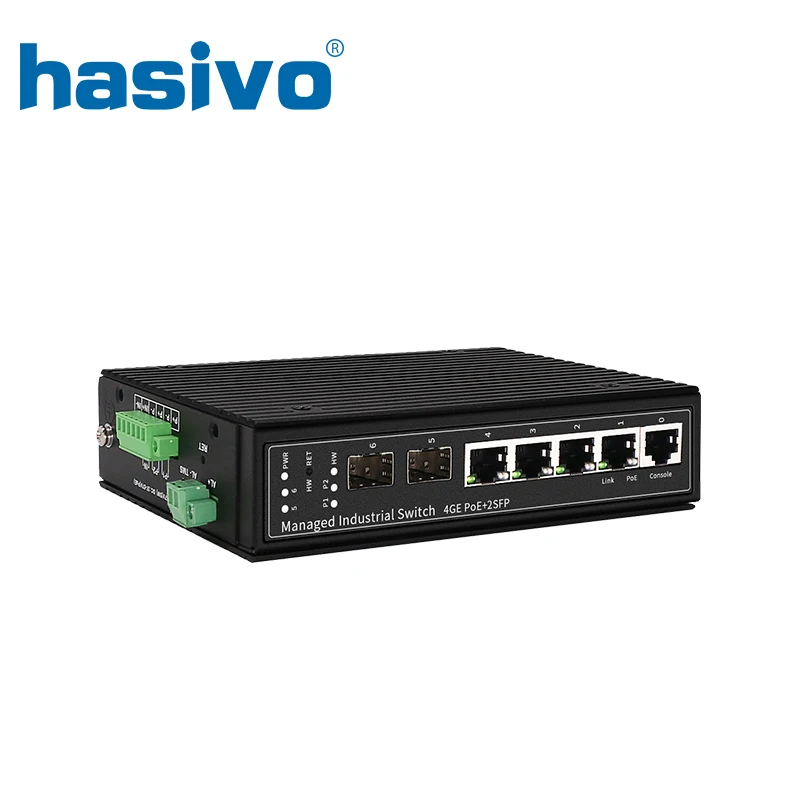 4 порта PoE полный гигабитный промышленный управляемый коммутатор Ethernet с 2 SFP сетевой на DIN-рейке 24 В/48 В