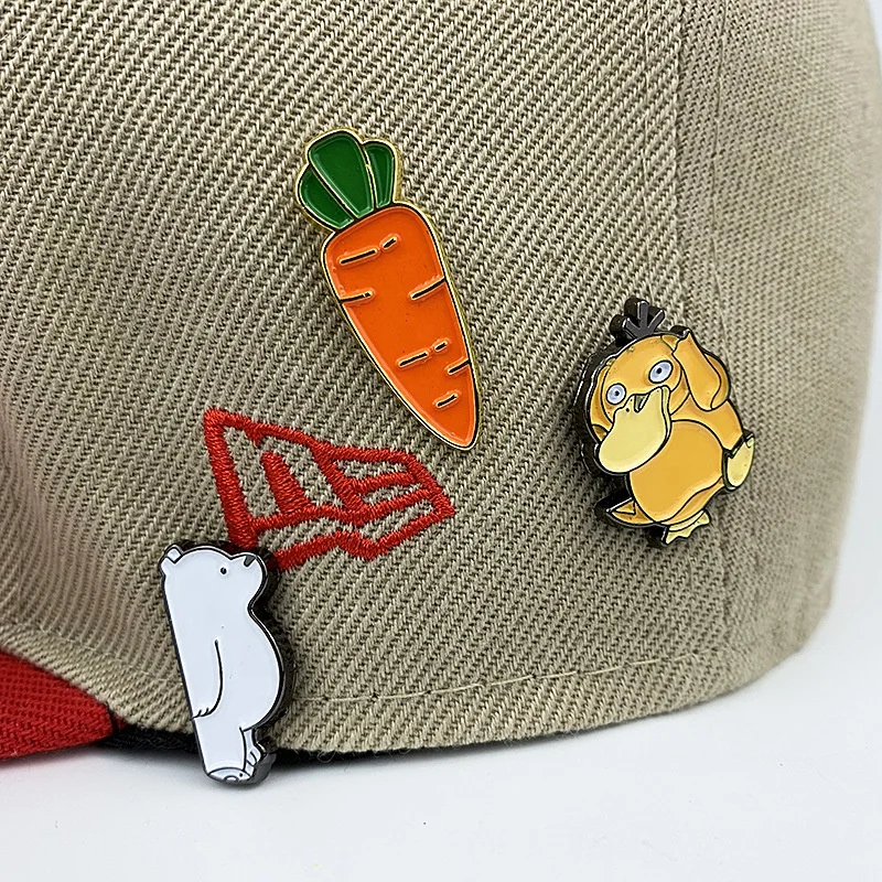 Custom Logo Metal Cute Anime Animal Hat Pins Crafts Brooch Clothing Badge Soft Enamel Lapel Pin