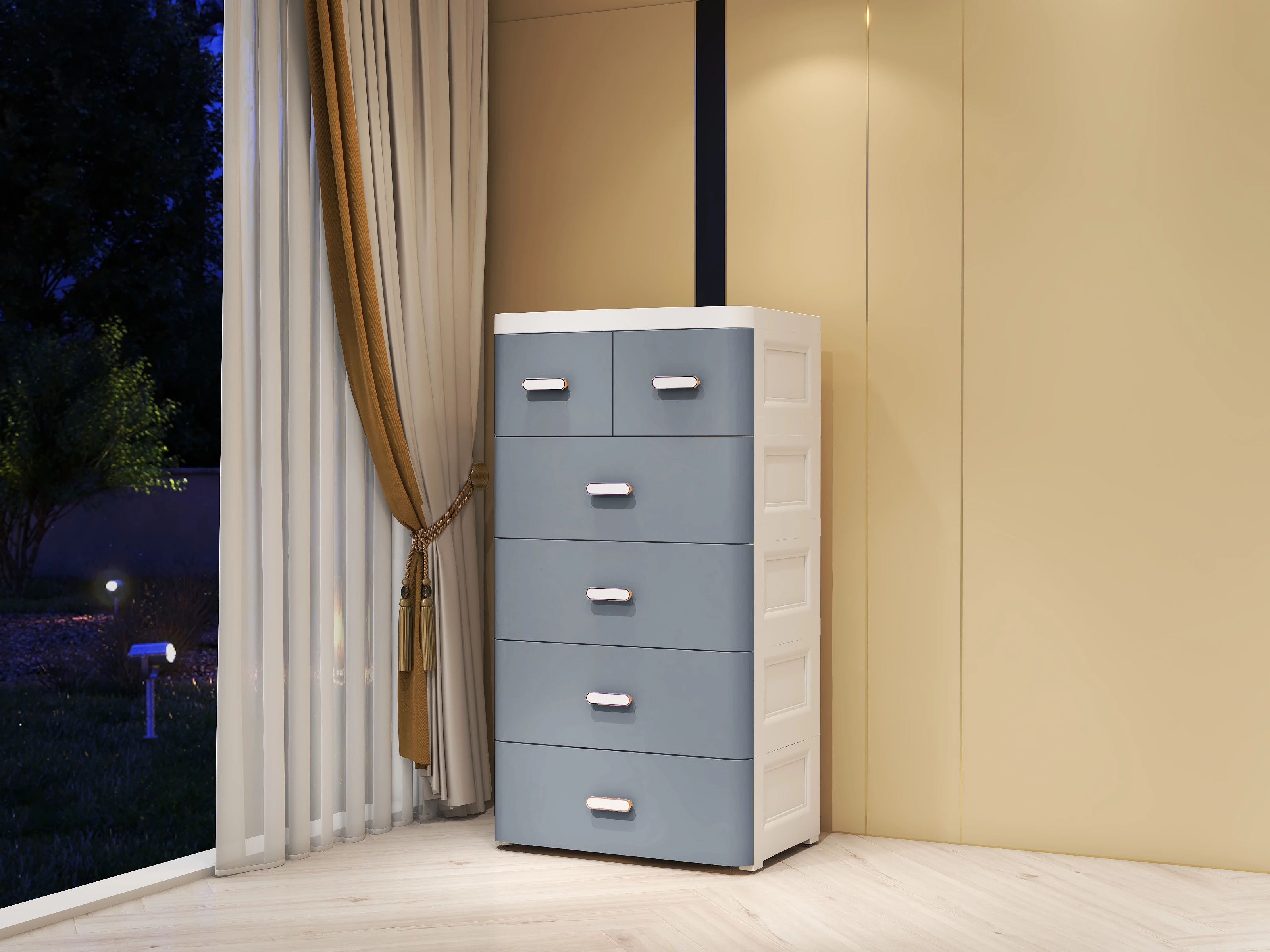 Living Room Furniture Colorful Plastic Chest of Drawer Multi-function Storage Cabinet