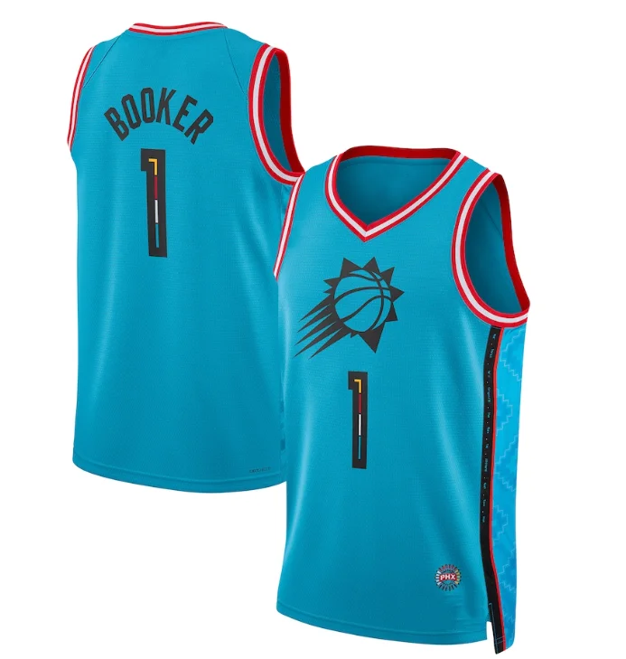 Новинка 2023, оптовая продажа, трикотажные изделия для баскетбола с горячим прессом и вышивкой Phoenix 1 Devin Booker 3, Крис Пол 35, Кевин Дюрант
