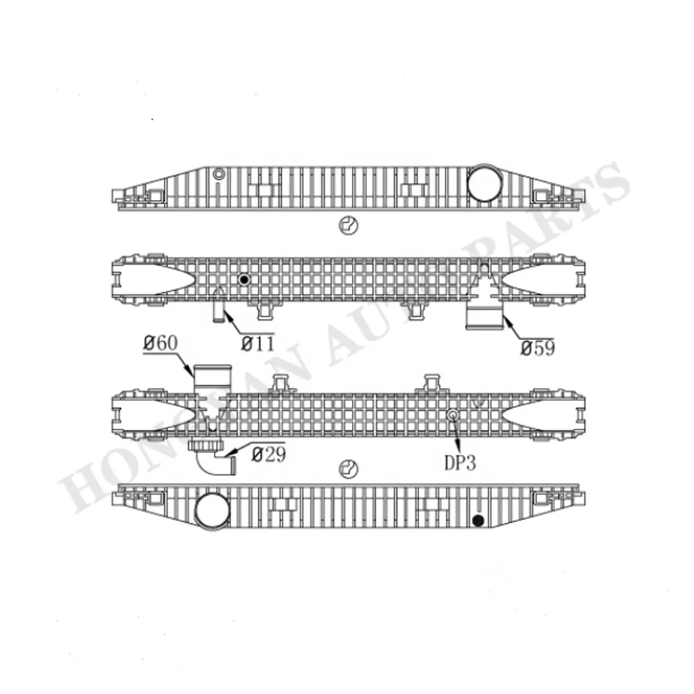 Heavy Duty Truck radiator water tank  for Iveco Eurotrakker E34 truck radiator PA66 GF30