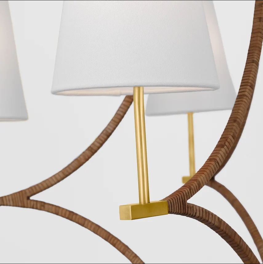 Custom American Cage Metal Pendants Light Farmhouse Villa Indoor Lighting Decoration Fabric Lamp Luxury Brass Big Chandelier