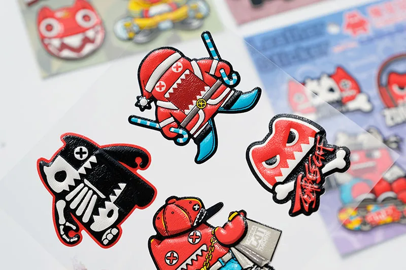 Nekoni PVC Leather Stickers Bag Jeans Stickers 3D Puffy Decorative Decals Adhesive Decals for Shoes Stickers Jeans